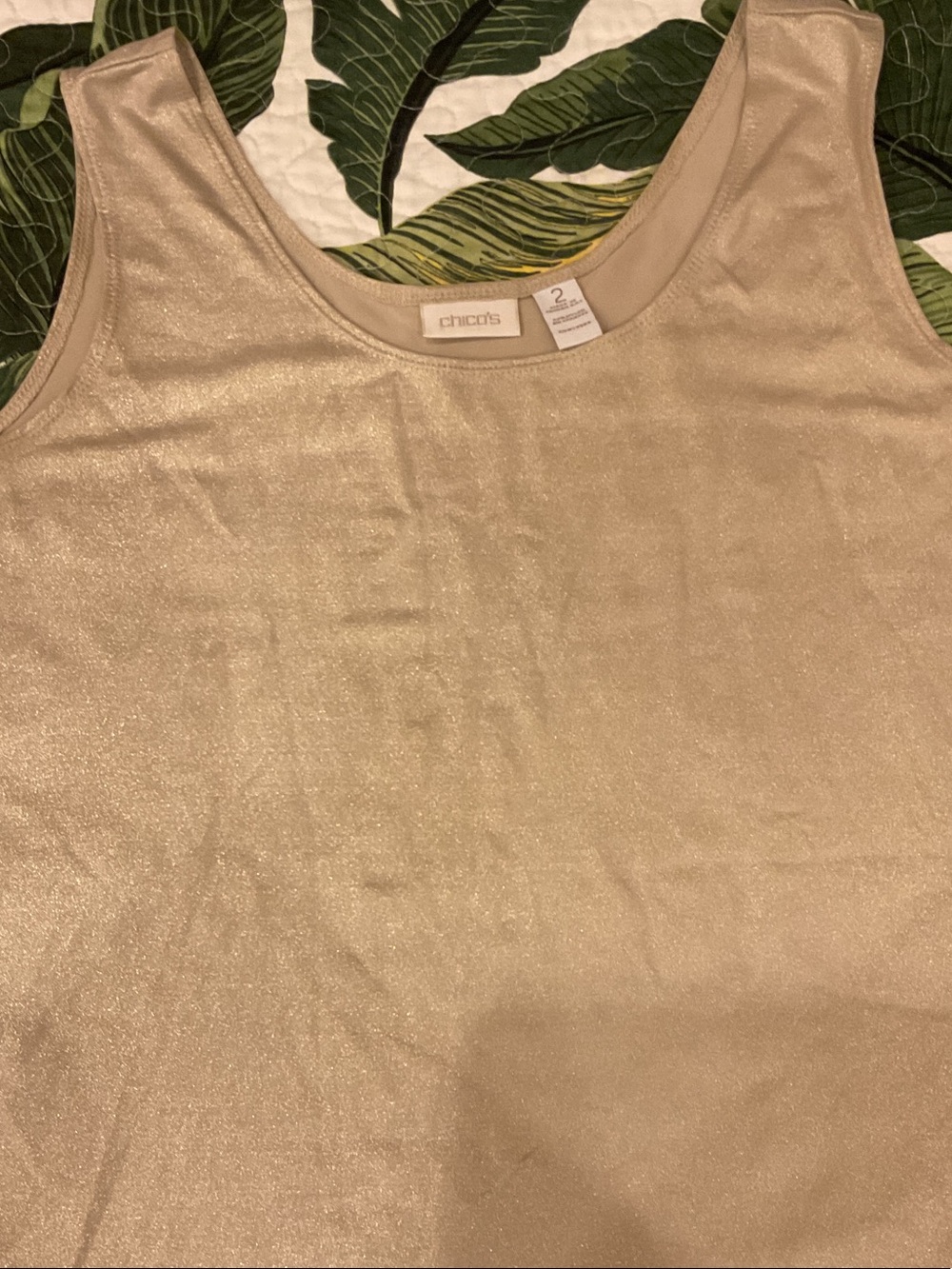 Chico's Shimmery Champagne Sleeveless Tank